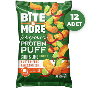 Bite&More Acı Biber ve Limonlu Vegan Protein Puff 50 Gr  500 Gr