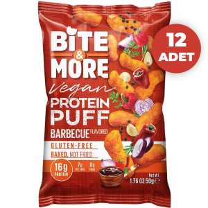 Bite&More Barbekülü Vegan Protein Puff 50 Gr  500 Gr