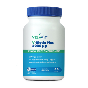 Velavit V-Biotin Plus 5000mcg Takviye Edici Gıda 60 Tablet  60 Tablet