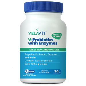 VELAVIT V-PROBIOTICS WITH ENZYMES 30 KAP  30 Kapsül